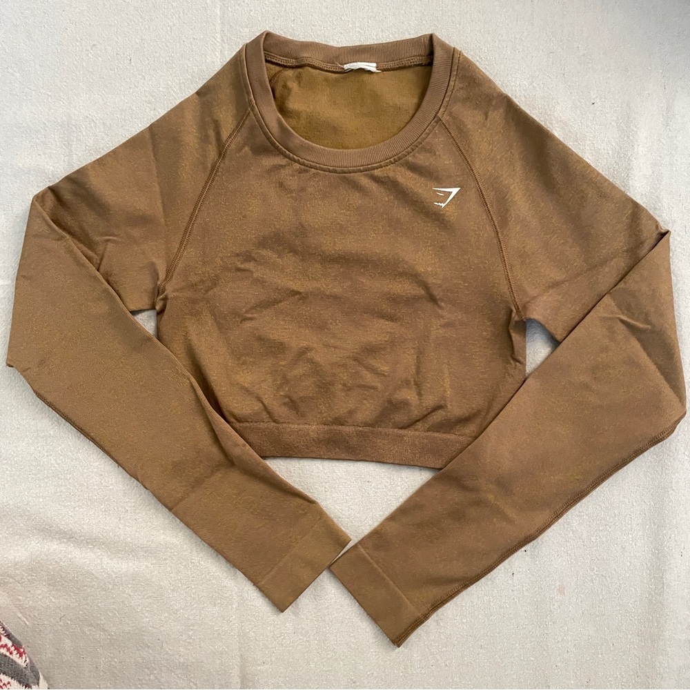 Gymshark Womens M Adapt Fleck Seamless Long Sleeve Crop Top